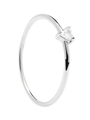 PDPAOLA Silber-Ring "White Heart" mit Edelstein