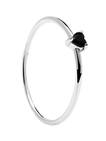 PDPAOLA Silber-Ring "Black Heart" mit Edelstein