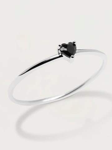 PDPAOLA Silber-Ring "Black Heart" mit Edelstein