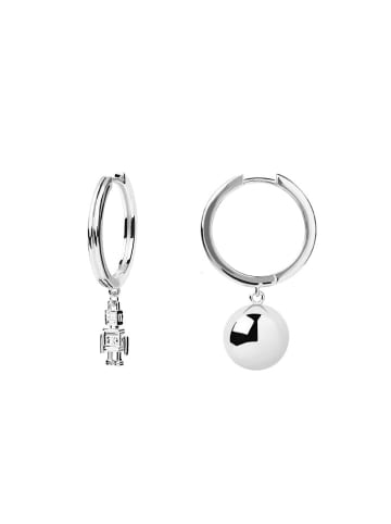 PDPAOLA Silber-Creolen "Space Age" mit Edelsteinen