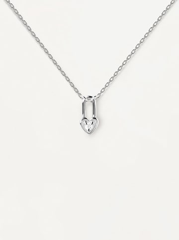 PDPAOLA Silber-Halskette "Heart Padlock" mit Schmuckelement - (L)40 cm