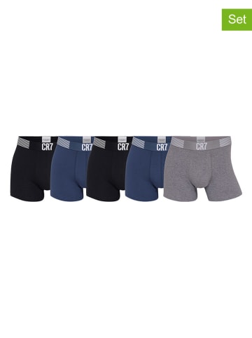 CR7 5-delige set: boxershorts zwart/donkerblauw/grijs
