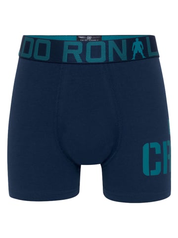 CR7 2-delige set: boxershorts donkerblauw/turquoise