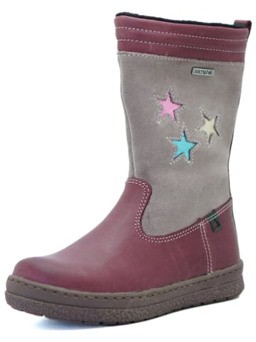 El Naturalista Leder-Winterstiefel in Grau/ Lila