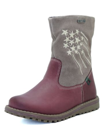 El Naturalista Leder-Winterstiefel in Grau/ Lila