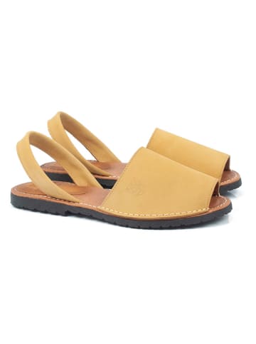 ORTIZ & REED Skórzane sandały "Nocado" w kolorze żółtym