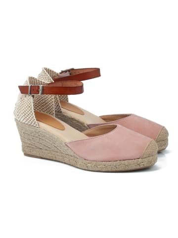 ORTIZ & REED Leren sleehaksandalen "Afela" beige/lichtroze