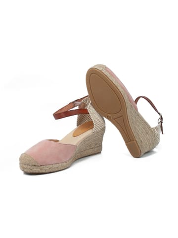 ORTIZ & REED Leren sleehaksandalen "Afela" beige/lichtroze