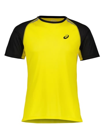asics Koszulka sportowa w kolorze żółto-czarnym