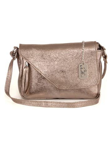 Anna Morellini Leder-Umhängetasche "Lola" in Bronze - (B)24 x (H)18 x (T)6 cm