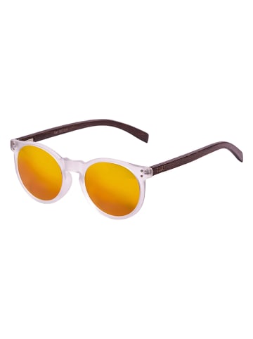 ocean sunglasses Unisekszonnebril "Lizard Wood" wit-donkerbruin/oranje