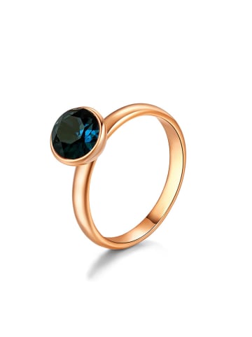 METROPOLITAN Rosévergulde ring met Swarovski-kristal