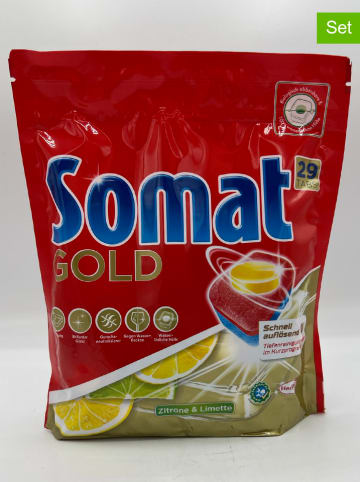 somat 7er-Set: Spülmaschinentabs "Gold Zitrone Limette", 29 Tabs