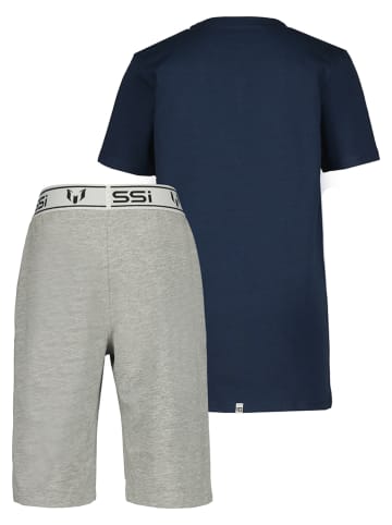 Messi Pyjama in Dunkelblau/ Grau