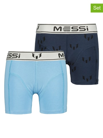 Messi 2er-Set: Boxershorts in Blau/ Dunkelblau