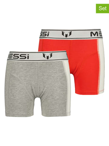 Messi 2-delige set: boxershorts rood/grijs