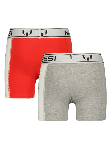 Messi 2-delige set: boxershorts rood/grijs