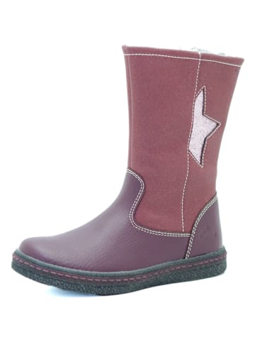 Ciao Leder-Stiefel in Dunkelrot