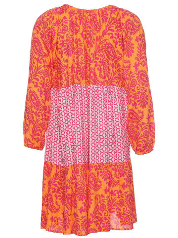 Zwillingsherz Kleid "Sunja" in Pink/ Orange