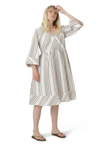 Ilse Jacobsen Sukienka "Amelia" w kolorze biało-jasnobrązowo-szarym