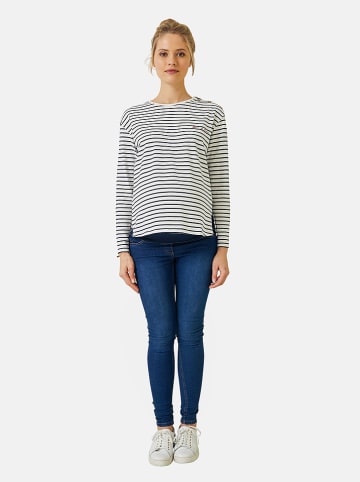 vertbaudet Umstandslongsleeve in Schwarz/ Weiß