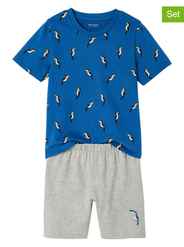 vertbaudet 2-delige set: pyjama's lichtgrijs/blauw