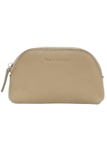 Marc O´Polo Leder-Kosmetiktasche in Beige - (B)14 x (H)9 x (T)3 cm