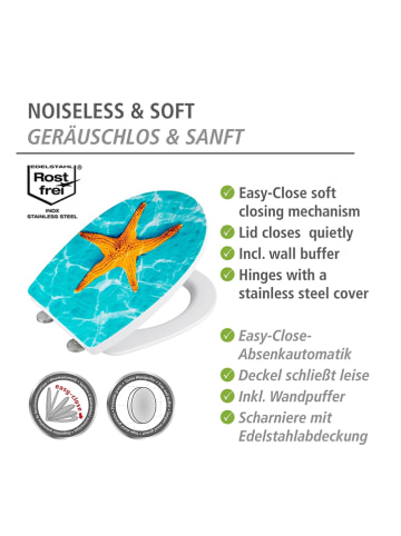 Wenko Automatyczna deska WC w kolorze turkusowo-pomarańczowym