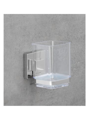 Wenko Roestvrijstalen tandenborstelbeker "Quadro" - (B)7,5 x (H)10 x (D)10 cm