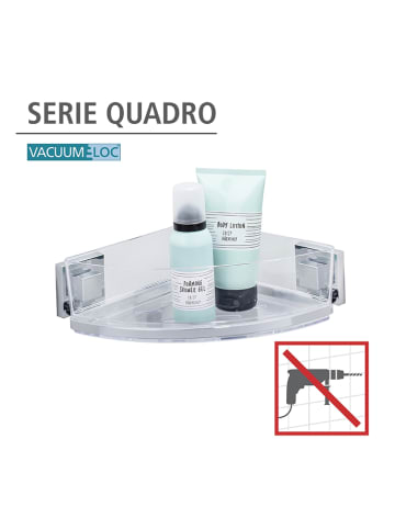 Wenko Roestvrijstalen hoekplank "Quadro" - (B)28 x (H)8,5 x (D)19,5 cm