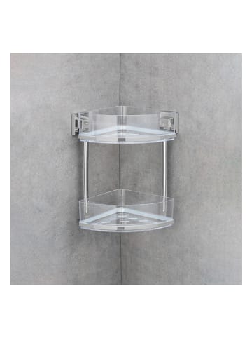 Wenko Edelstahl-Eckregal "Quadro" - (B)28 x (H)32,5 x (T)19,5 cm