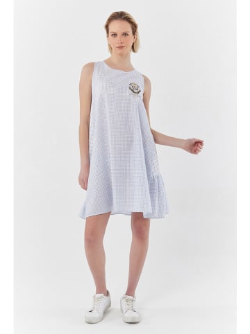 Galvanni Kleid in Weiß/ Hellblau