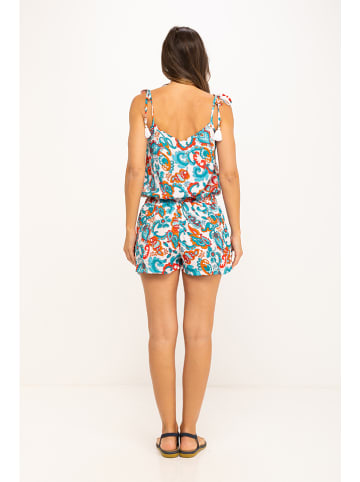 Peace & Love Jumpsuit wit/turquoise/oranje