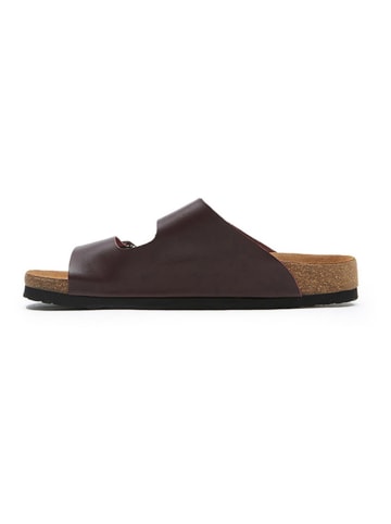 Comfortfusse Leren slippers bordeaux