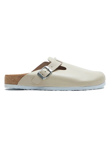 Comfortfusse Leder-Clogs in Beige