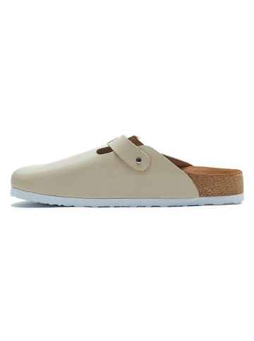 Comfortfusse Leren clogs beige