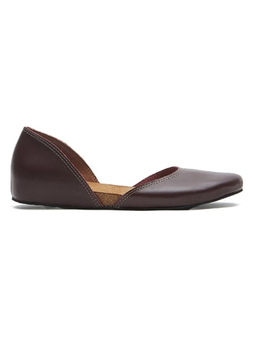 Comfortfusse Leder-Ballerinas in Bordeaux