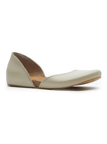 Comfortfusse Leder-Ballerinas in Beige