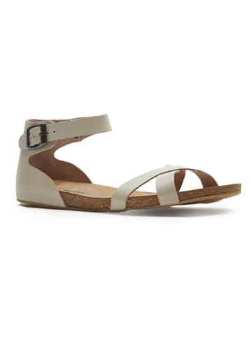 Comfortfusse Leder-Sandalen in Beige