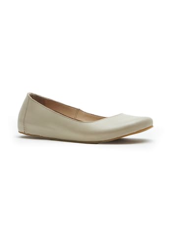 Comfortfusse Leren ballerina's beige