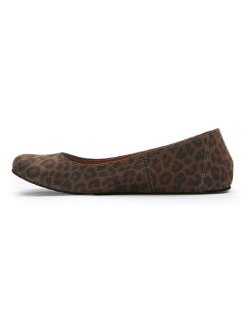 Comfortfusse Leder-Ballerinas in Braun