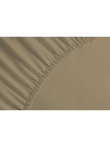 Yellow Perkal hoeslaken "Percale" zandkleurig