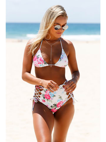 Angelsin Bikini-Hose in Weiß/ Pink