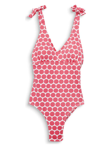 ESPRIT Badeanzug in Pink/ Weiß