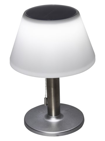 Profigarden Ledsolartafellamp wit/zilverkleurig - (H)28 x Ø 20 cm