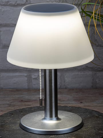 Garden Hero LED-Solar-Tischleuchte in Weiß/ Silber - (H)28 x Ø 20 cm