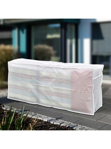 Nature Fellow Beschermhoes voor tuinkussens wit - (B)125 x (H)50 x (D)30 cm