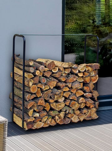 Nature Fellow Feuerholzständer in Schwarz - (B)100 x (H)100 x (T)26 cm