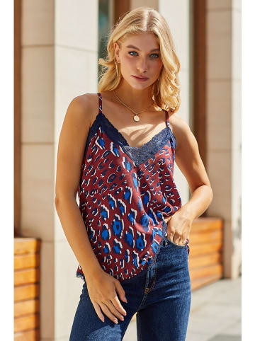 Milan Kiss Top in Bordeaux/ Dunkelblau
