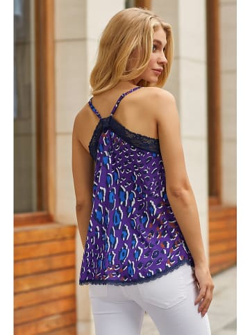 Milan Kiss Top in Lila/ Blau